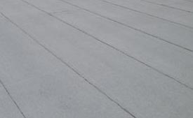 Modern Flat Roofs use rubber torch-down material