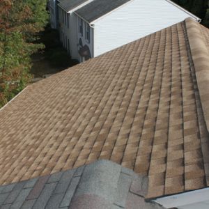 A new townhouse roof seen from the neighbors roof