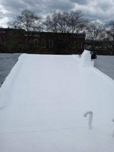 Silicone Coated Flat Roof in Baltimore