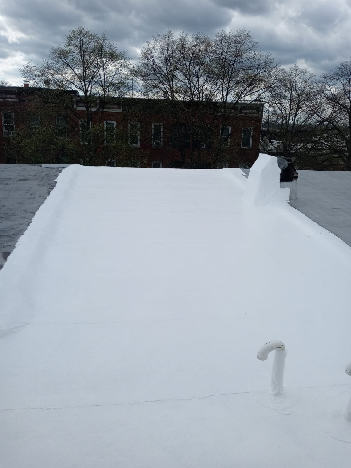 Silicone Coated Flat Roof in Baltimore